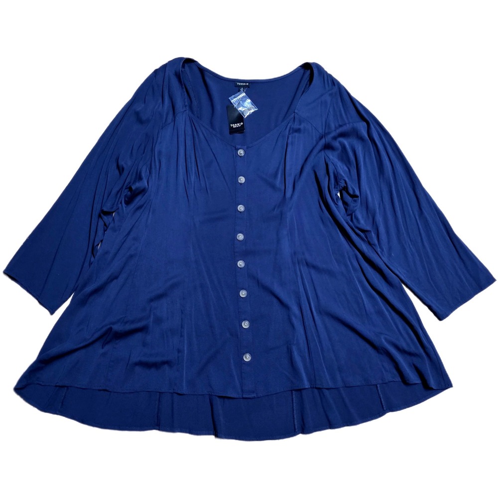 Torrid Tunic Top Flowy Women's Size‎ 4 Navy Blue